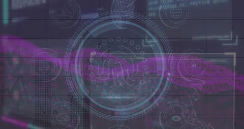 Digital Security Animation with Fingerprint and Icons Concept