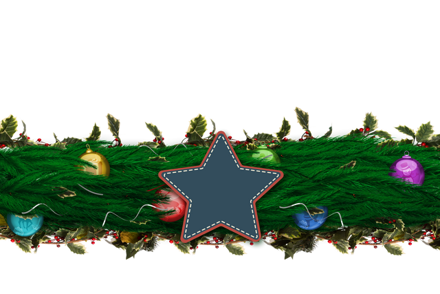 Transparent Decorative Fir Branch Christmas Garland with Ornaments and Star - Download Free Stock Videos Pikwizard.com