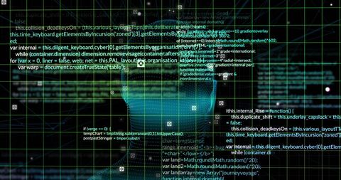 Digital Head and Data Visualization in Futuristic Grid - Download Free Stock Images Pikwizard.com