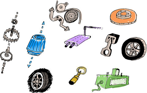 Colorful Transparent Car Parts Icon Set for Automotive Design - Download Free Stock Videos Pikwizard.com