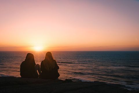 Sunset Serenity Beside Ocean Waves