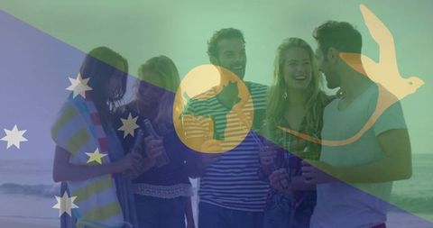 Multicultural Friends Dazzle with Joyful Beach Celebration