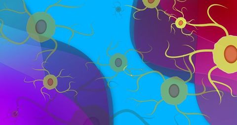 Abstract Representation of Neurons on Vibrant Background