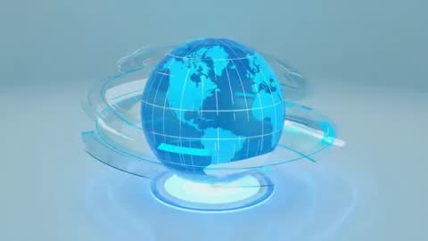 Holographic Rotating Globe with Futuristic Digital Interface