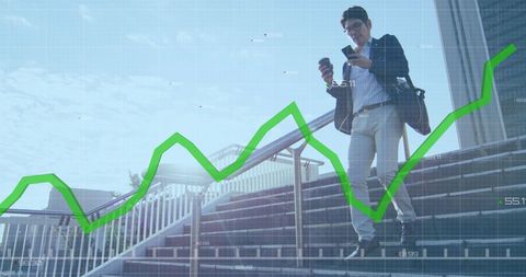 Asian Businessman Using Smartphone for Stock Market Analysis - Download Free Stock Images Pikwizard.com