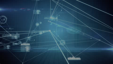 Futuristic Network Connections with Digital Technology Matrix