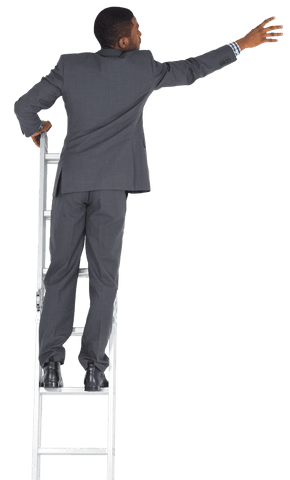 businessman reaching from ladder on transparent background - Download Free Stock Videos Pikwizard.com