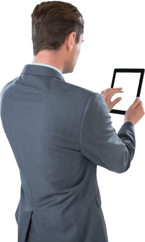 Transparent View Businessman Using Tablet Digital Device - Download Free Stock Videos Pikwizard.com