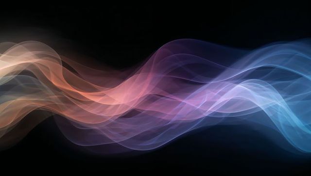 Colorful layered light waves in dynamic abstract digital art