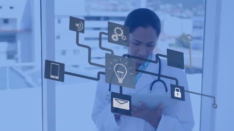 Innovative Doctor Using Digital Technology in Modern Hospital