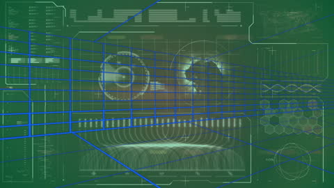 Futuristic Data Analysis Interface with Grids