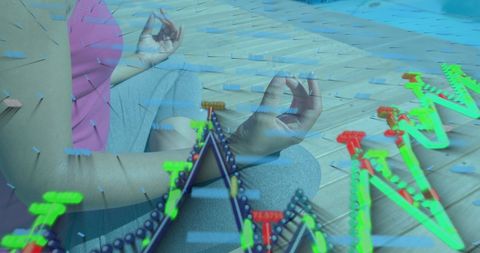 Meditation and technology integration concept art