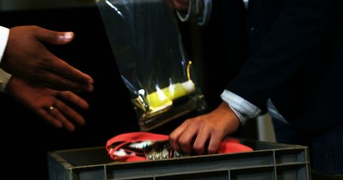 Passenger Preparing for Airport Security Check with Tray - Download Free Stock Images Pikwizard.com