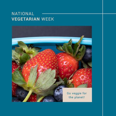 Fresh strawberries and blueberries for national vegetarian week