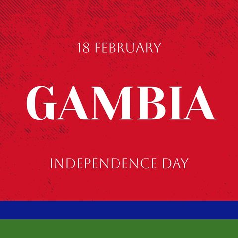 Gambia Independence Day Celebration Poster with National Colors