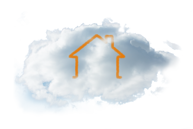 Transparent Cloud with Orange House Outline - Download Free Stock Videos Pikwizard.com