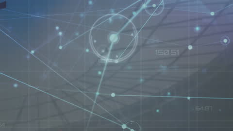 Digital Data Network Over Modern Stadium Background
