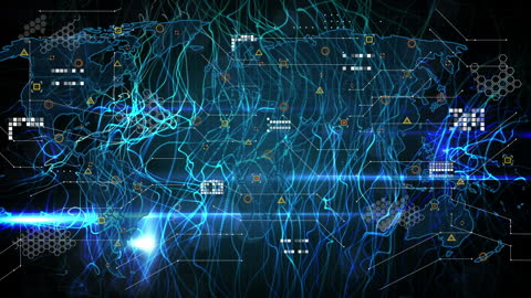 Digital Global Data Network Background Motion Lines