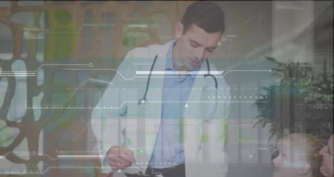 Doctor Integrating Data Analytics with Patient Consultation