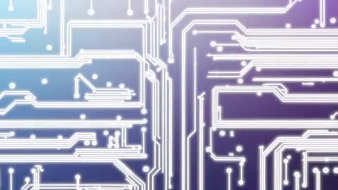 Glowing Circuit Board Design in Futuristic Blueprint