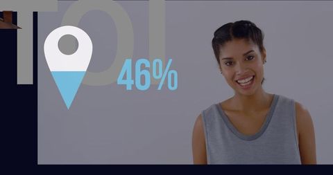 Smiling Woman with Growth Chart Overlay in Modern Design - Download Free Stock Images Pikwizard.com