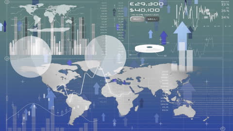 Global Business Data and Graph Animation Background