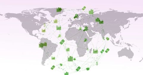 Global Network of Digital Economy and Communication - Download Free Stock Images Pikwizard.com