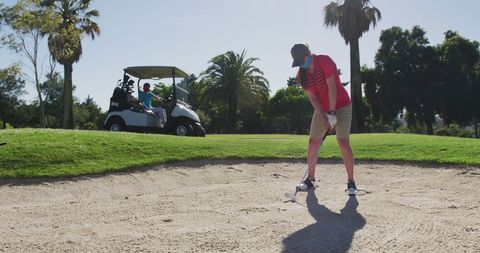 Women Playing Golf with Masks in Sunny Surroundings During Pandemic - Download Free Stock Images Pikwizard.com