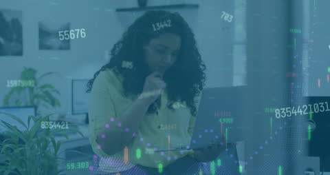 Diverse Business Professionals Analyzing Data Instantly in Modern Office