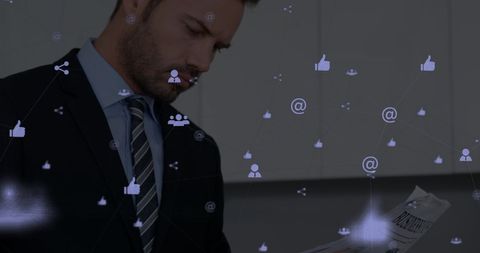 Businessman Analyzing Social Media Concepts with Technology - Download Free Stock Images Pikwizard.com