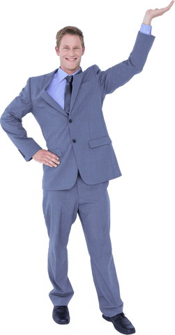 Transparent Businessman Happily Gesturing for Presentation - Download Free Stock Videos Pikwizard.com
