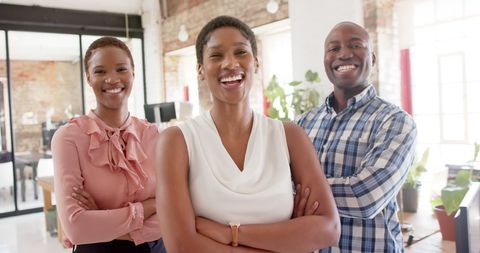 Confident African American Team in Modern Office