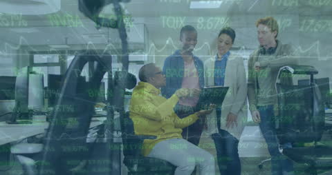 Diverse Teams Analyzing Financial Data with Innovative Technology