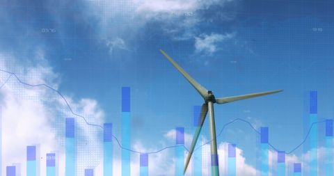 Wind Turbine and Data Graphs Symbolizing Renewable Energy Progress - Download Free Stock Images Pikwizard.com