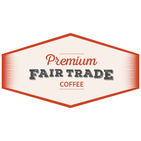 Fair trade coffee badge on transparent background