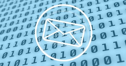 Digital Communication Icon Over Binary Code Background - Download Free Stock Images Pikwizard.com