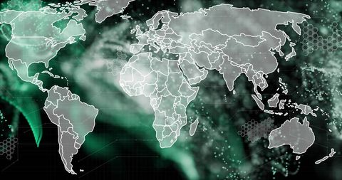 Futuristic Network Connections on Global Digital Map - Download Free Stock Images Pikwizard.com