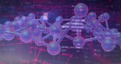 Futuristic dna strand overlay with data and cityscape