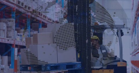 Global logistics technology with warehouse forklifting