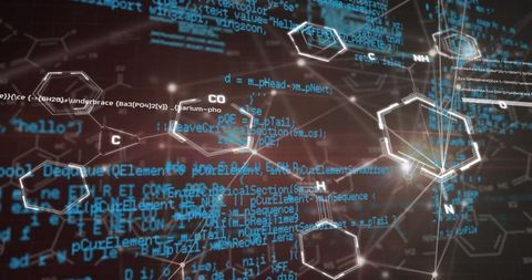 Digital Connections and Molecules Overlapping Virtual Data Processing - Download Free Stock Images Pikwizard.com