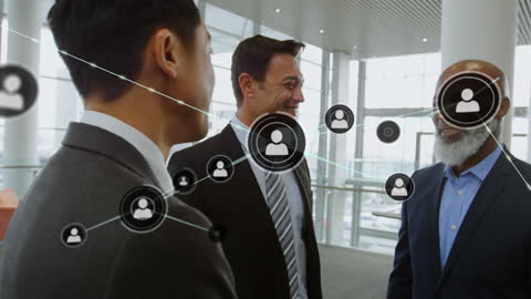 Multiethnic Business Leaders Networking in Modern Office