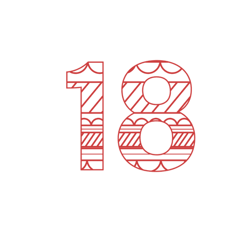 patterned red 18 number on transparent background - Download Free Stock Videos Pikwizard.com