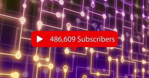 Digital media icon with network connections illustrating subscriber count