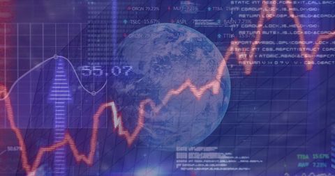 Global Financial Data Visualization with Graph and Digital Interface - Download Free Stock Images Pikwizard.com