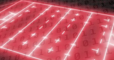 Futuristic Neon Sports Field with Patterns and Binary Code Motifs - Download Free Stock Images Pikwizard.com