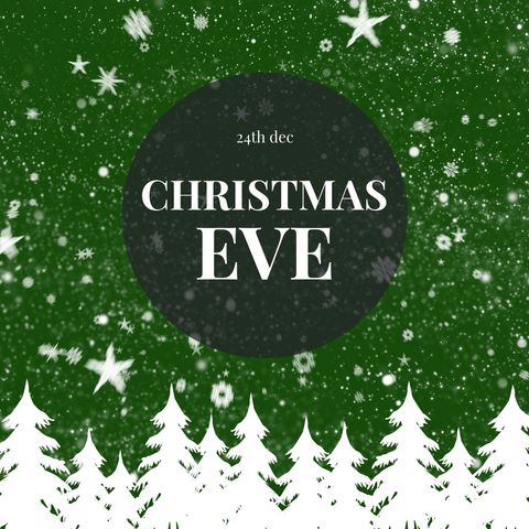 Festive Christmas Eve Graphic with Snowy Forest Background - Download Free Stock Templates Pikwizard.com