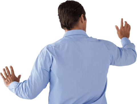 Businessman Operating Transparent Virtual Interface - Download Free Stock Videos Pikwizard.com