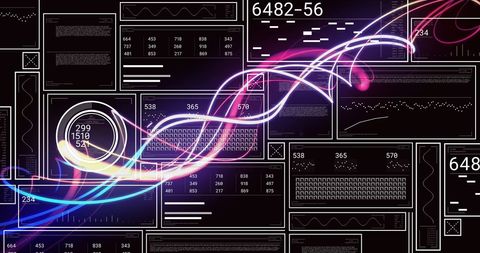 Global Technology Abstract with Light Trail Overlays - Download Free Stock Images Pikwizard.com