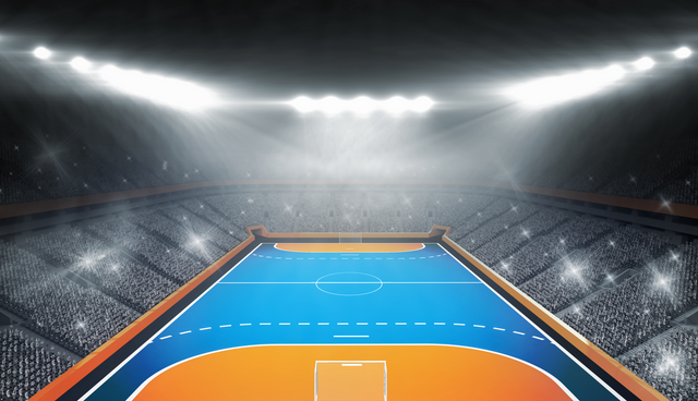 Transparent Digital Illustration of Blue and Orange Field in Stadium - Download Free Stock Videos Pikwizard.com