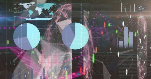 Global Data Processing Interface with Futuristic Graphics - Download Free Stock Images Pikwizard.com
